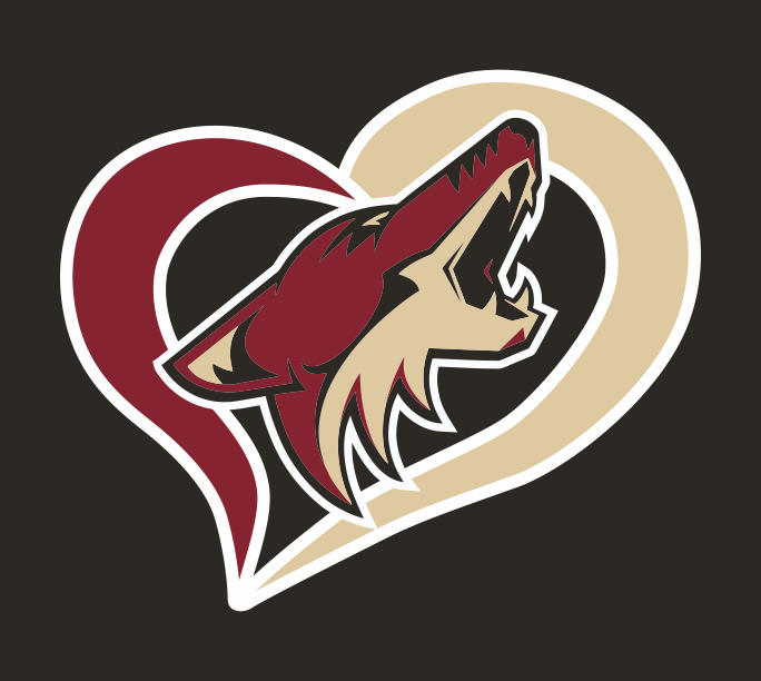 Arizona Coyotes Heart Logo vinyl decal